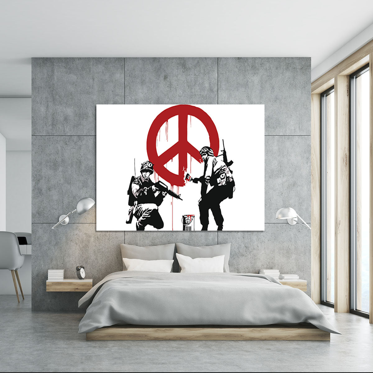Banksy Soldiers Painting CND Sign Canvas Print or Poster - Canvas Art Rocks - 5