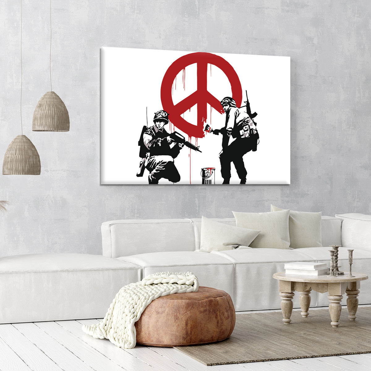 Banksy Soldiers Painting CND Sign Canvas Print or Poster - Canvas Art Rocks - 6