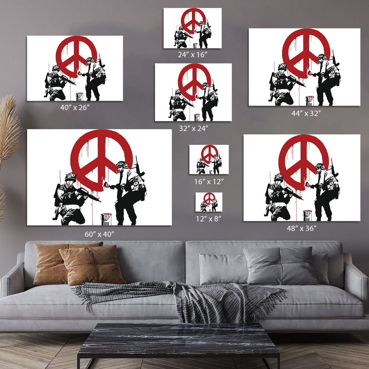 Banksy Soldiers Painting CND Sign Canvas Print or Poster - Canvas Art Rocks - 7