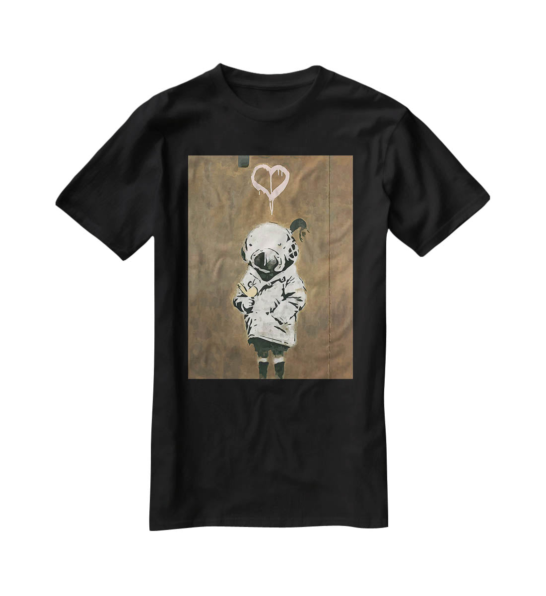 Banksy Space Girl And Bird T-Shirt - Canvas Art Rocks - 1