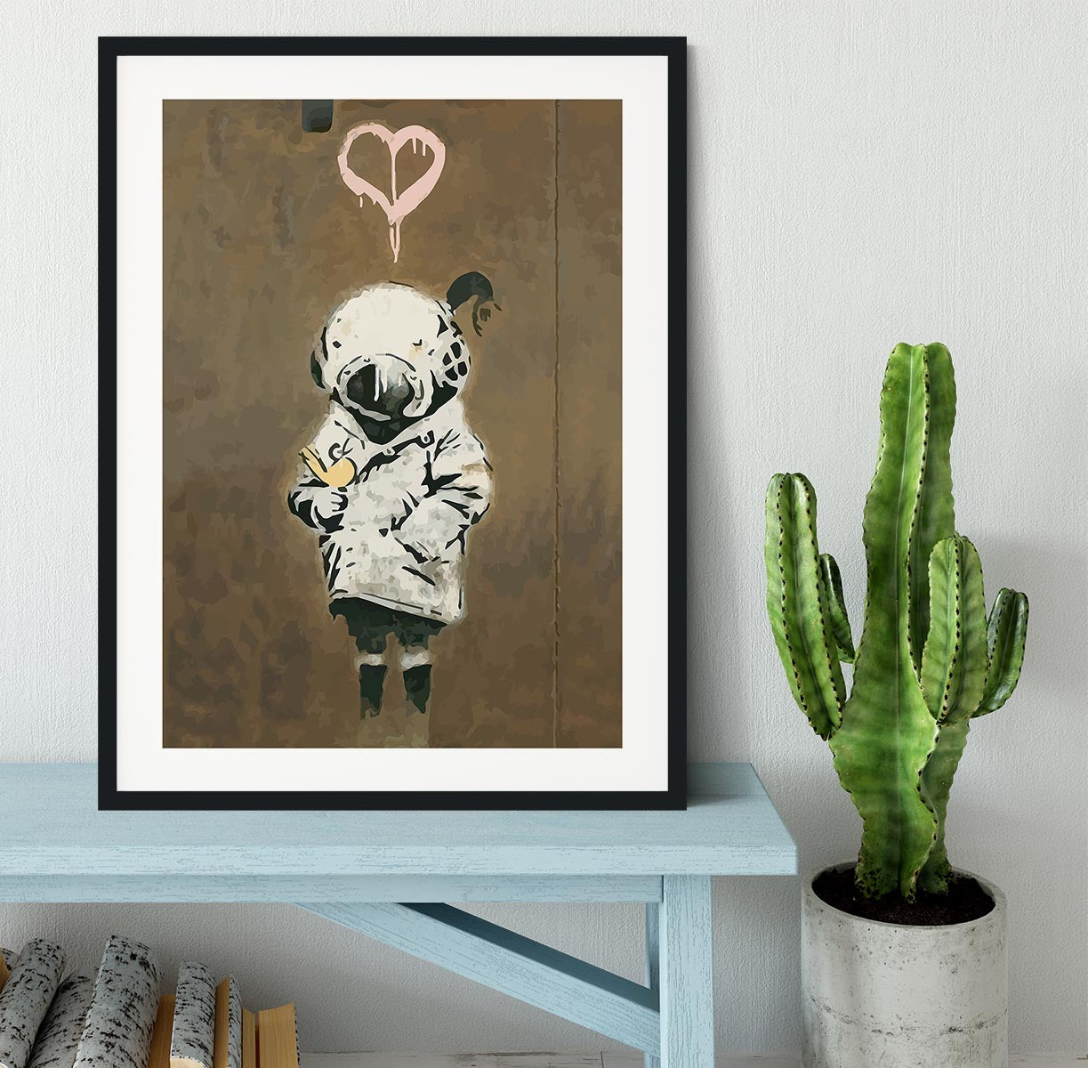 Banksy Space Girl And Bird Framed Print - Canvas Art Rocks - 1