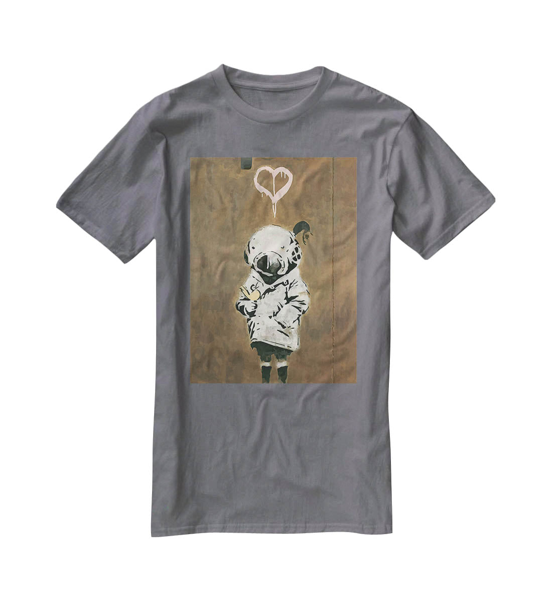 Banksy Space Girl And Bird T-Shirt - Canvas Art Rocks - 3