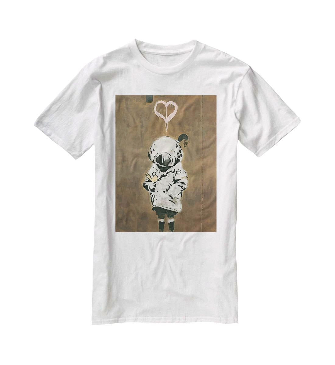 Banksy Space Girl And Bird T-Shirt - Canvas Art Rocks - 5