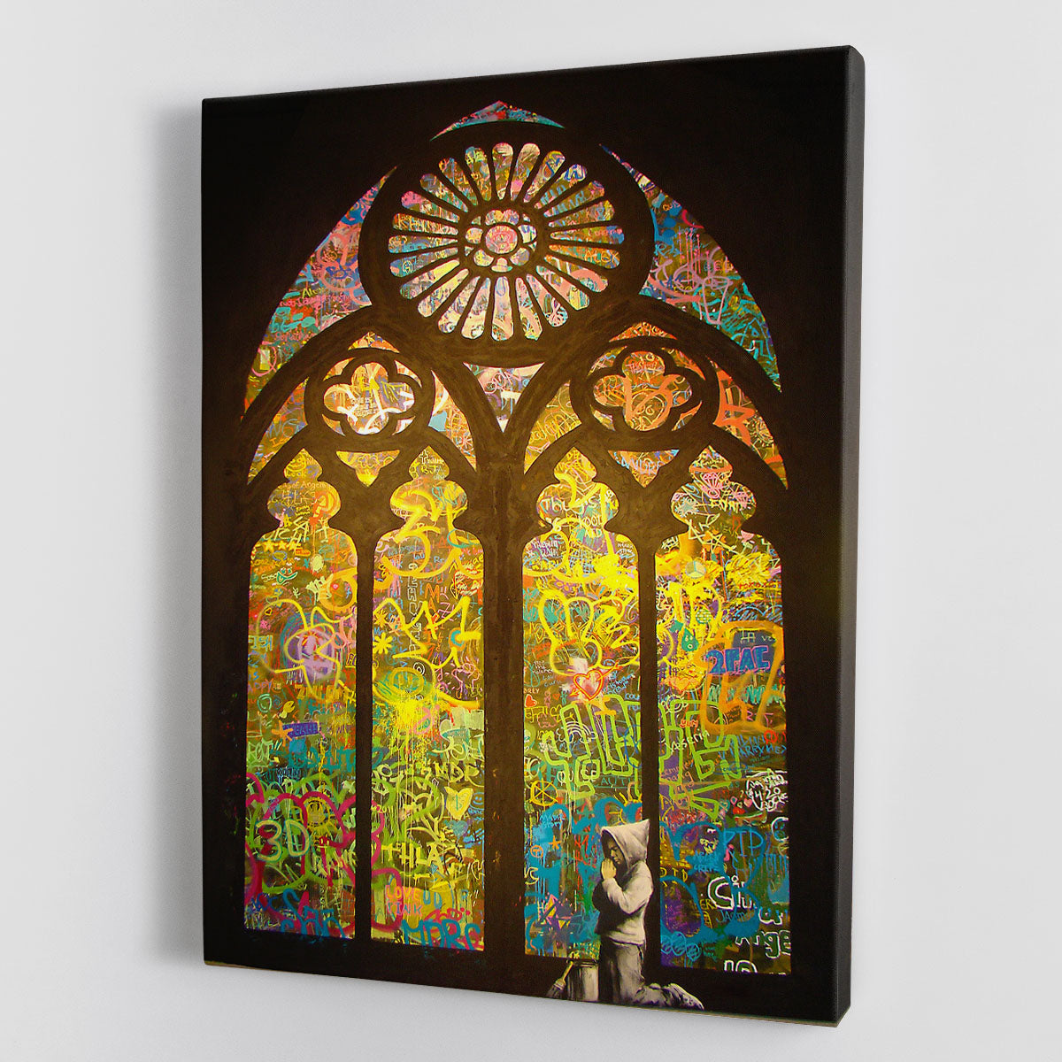 Banksy Stained Glass Window Canvas Print or Poster - Canvas Art Rocks - 1
