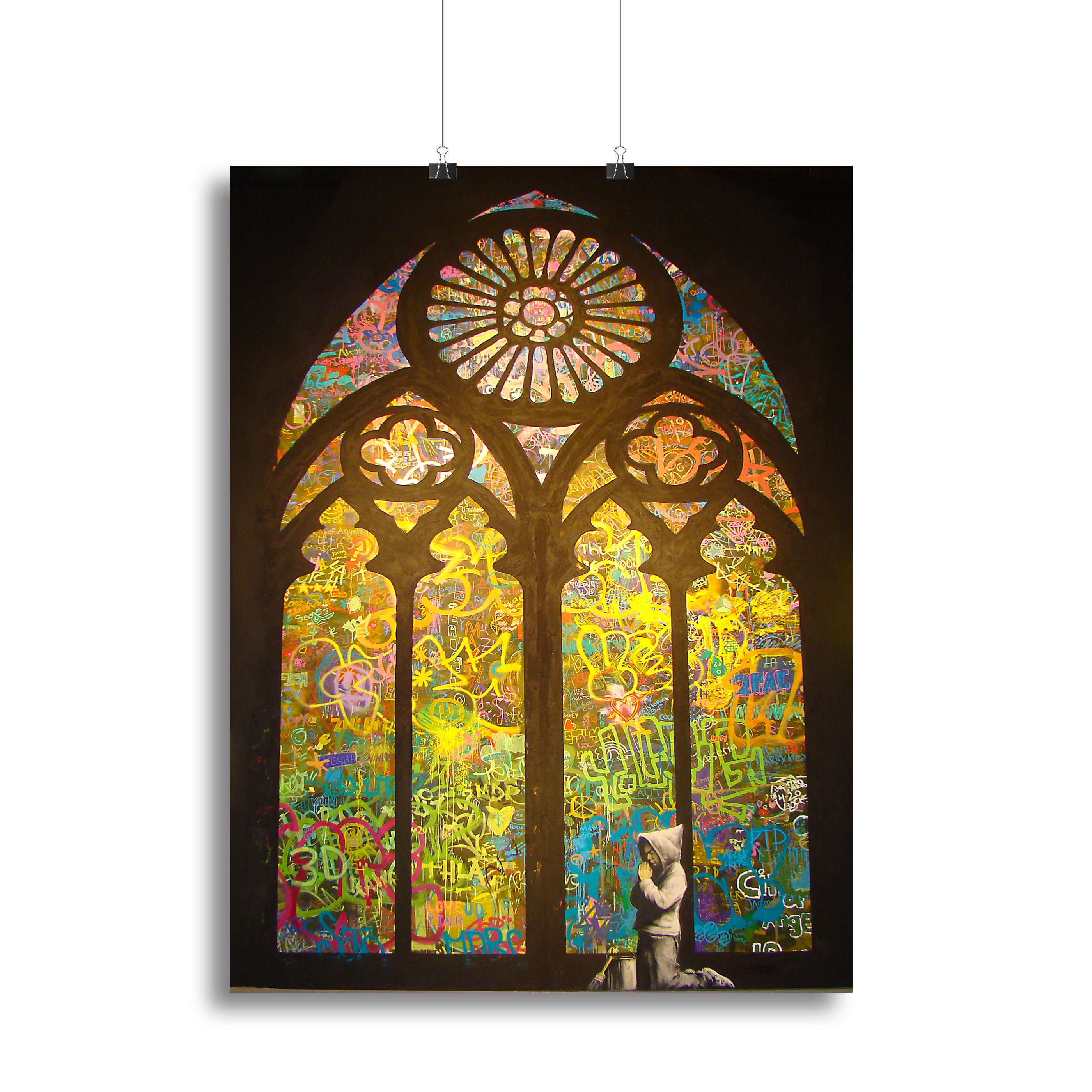 Banksy Stained Glass Window Canvas Print or Poster - Canvas Art Rocks - 2