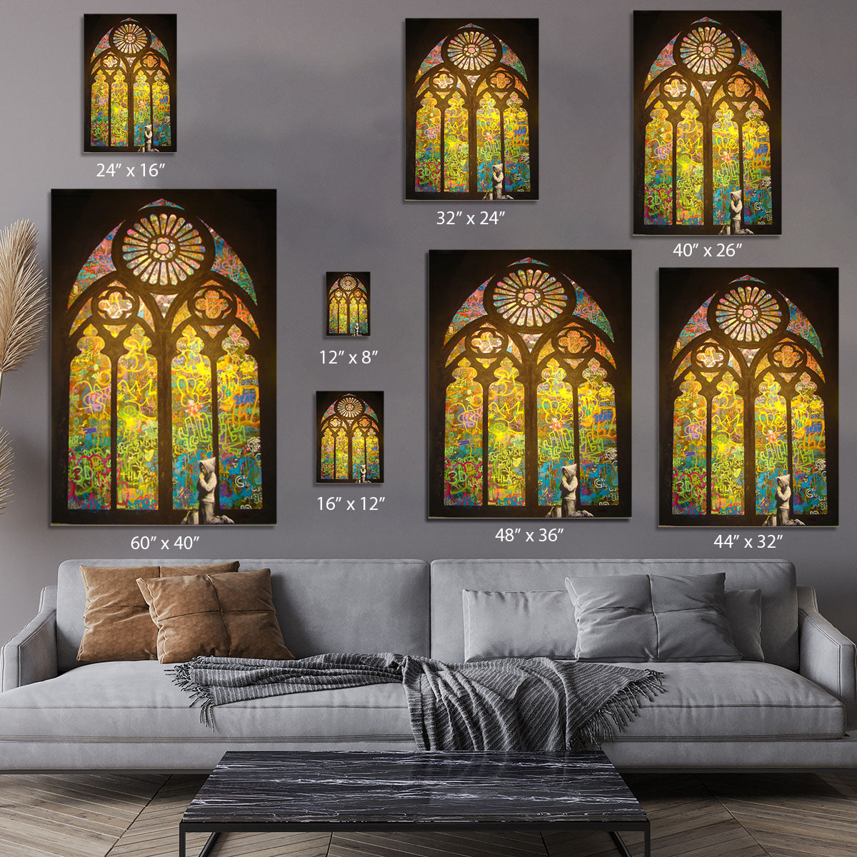 Banksy Stained Glass Window Canvas Print or Poster - Canvas Art Rocks - 7