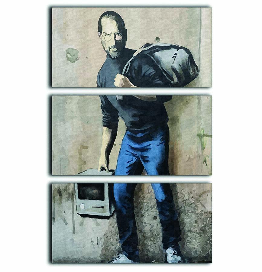 Banksy Steve Jobs 3 Split Panel Canvas Print - Canvas Art Rocks - 1