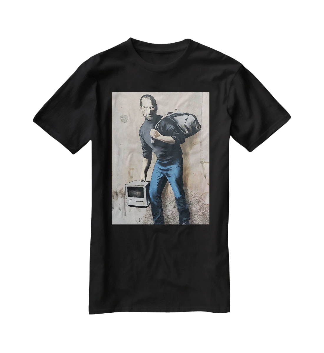 Banksy Steve Jobs T-Shirt - Canvas Art Rocks - 1