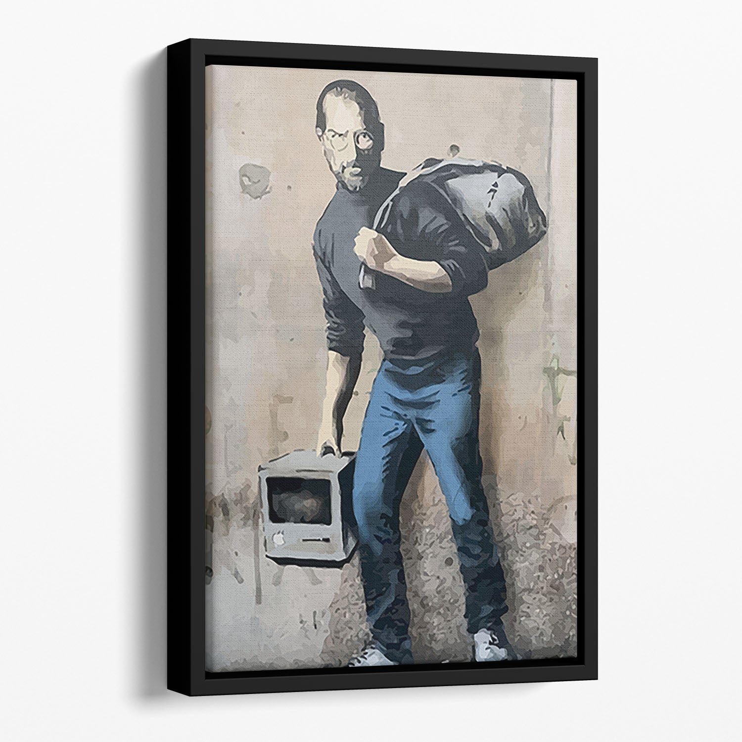Banksy Steve Jobs Floating Framed Canvas