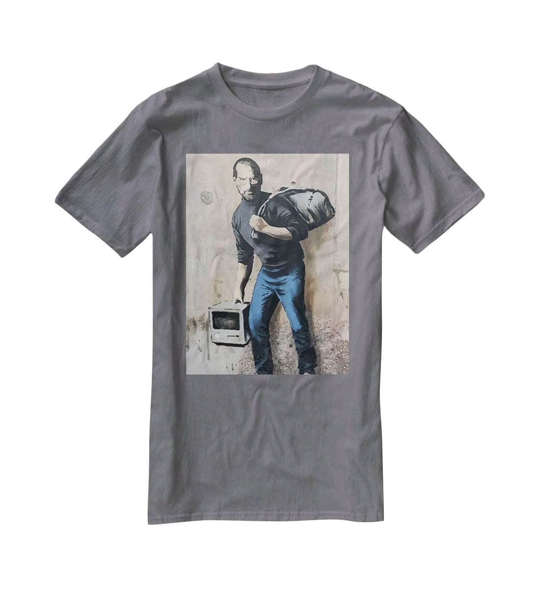 Banksy Steve Jobs T-Shirt - Canvas Art Rocks - 3