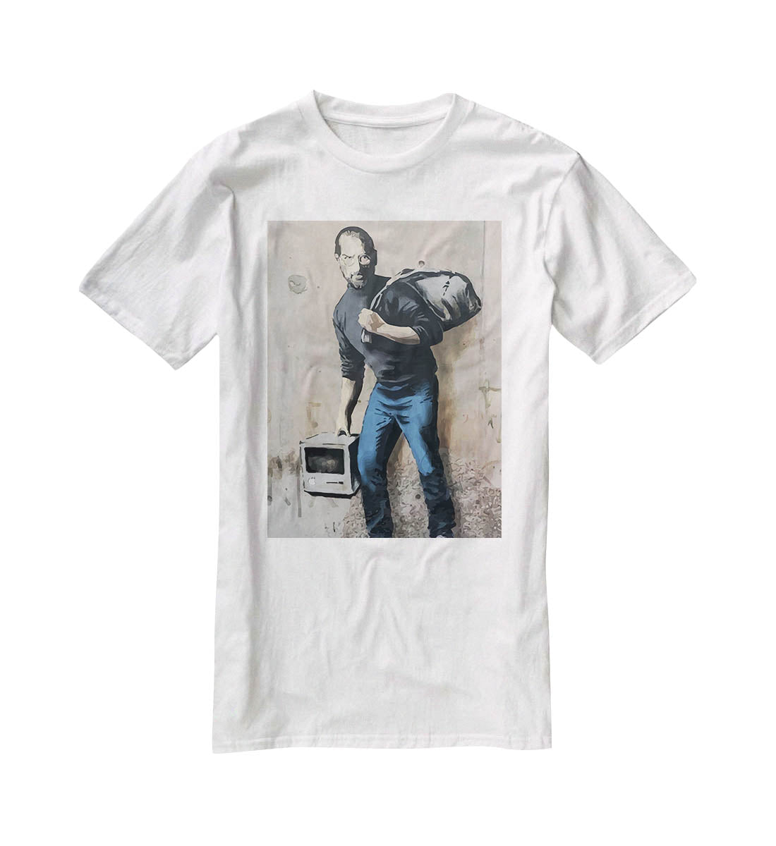 Banksy Steve Jobs T-Shirt - Canvas Art Rocks - 5