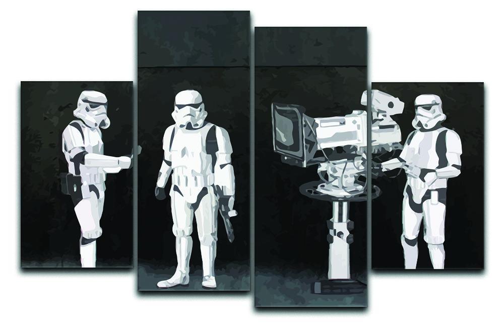 Banksy Stormtroopers Filming Oscars 4 Split Panel Canvas  - Canvas Art Rocks - 1