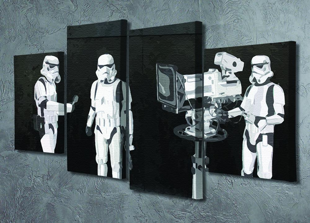 Banksy Stormtroopers Filming Oscars 4 Split Panel Canvas - Canvas Art Rocks - 2