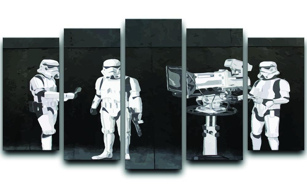 Banksy Stormtroopers Filming Oscars 5 Split Panel Canvas  - Canvas Art Rocks - 1