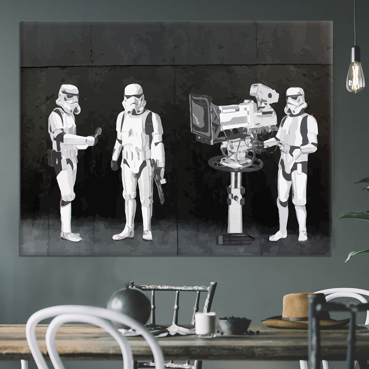 Banksy Stormtroopers Filming Oscars Canvas Print or Poster - Canvas Art Rocks - 3