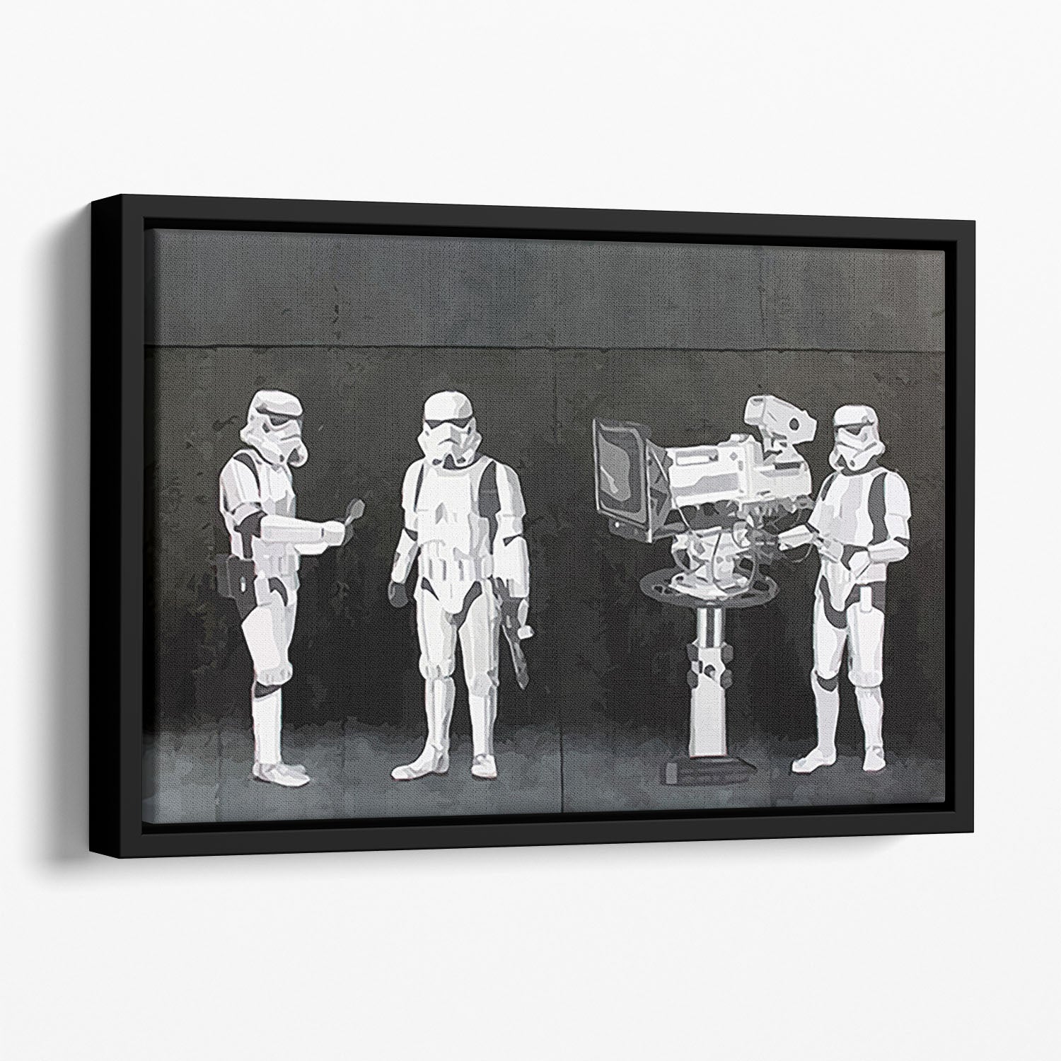 Banksy Stormtroopers Filming Oscars Floating Framed Canvas