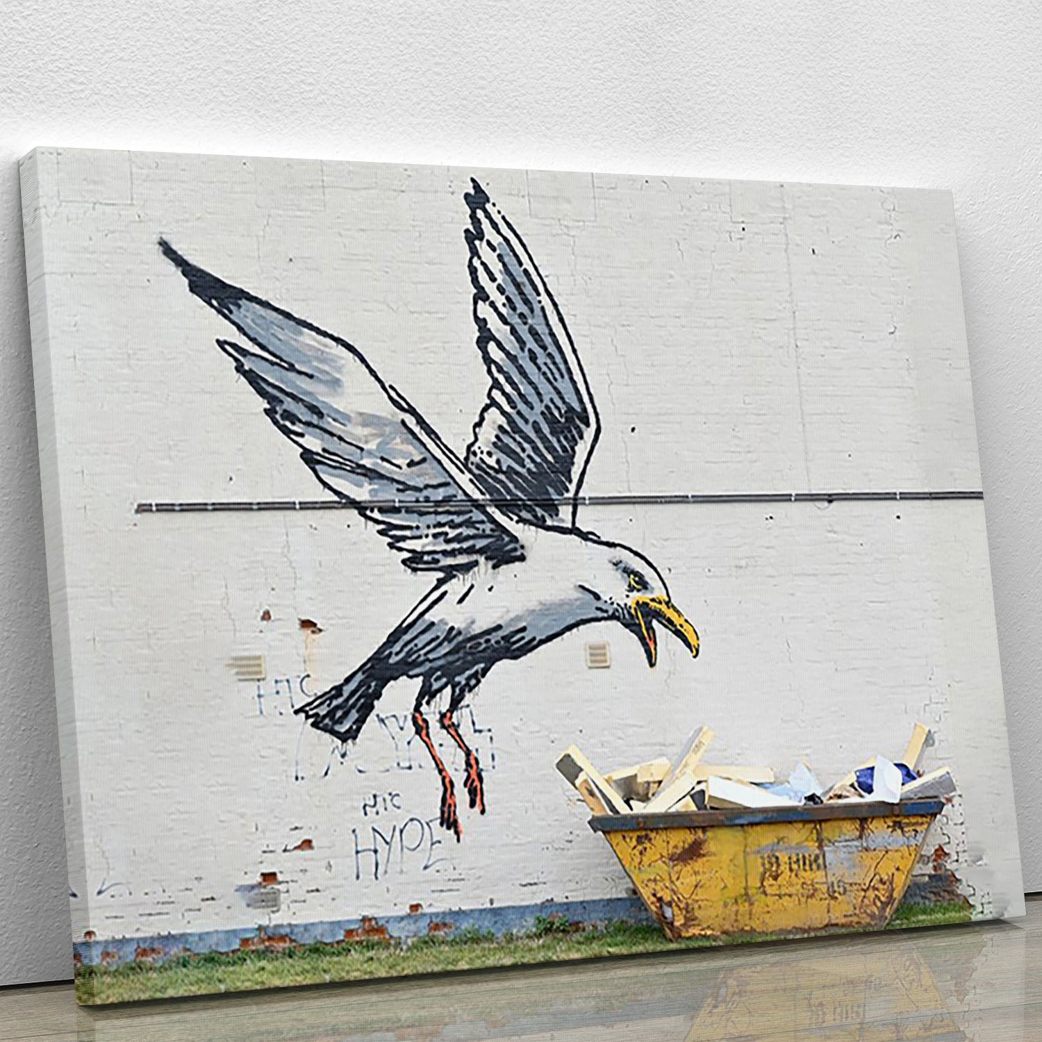 Banksy Swooping Seagull Lowestoft Canvas Print or Poster - Canvas Art Rocks - 1