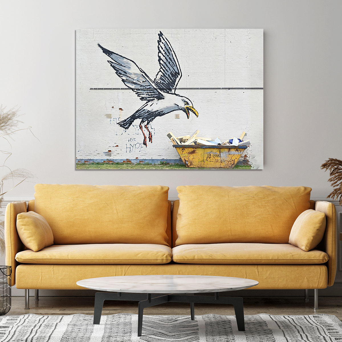 Banksy Swooping Seagull Lowestoft Canvas Print or Poster - Canvas Art Rocks - 4
