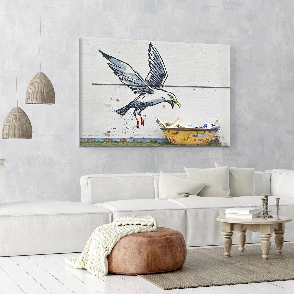 Banksy Swooping Seagull Lowestoft Canvas Print or Poster - Canvas Art Rocks - 6