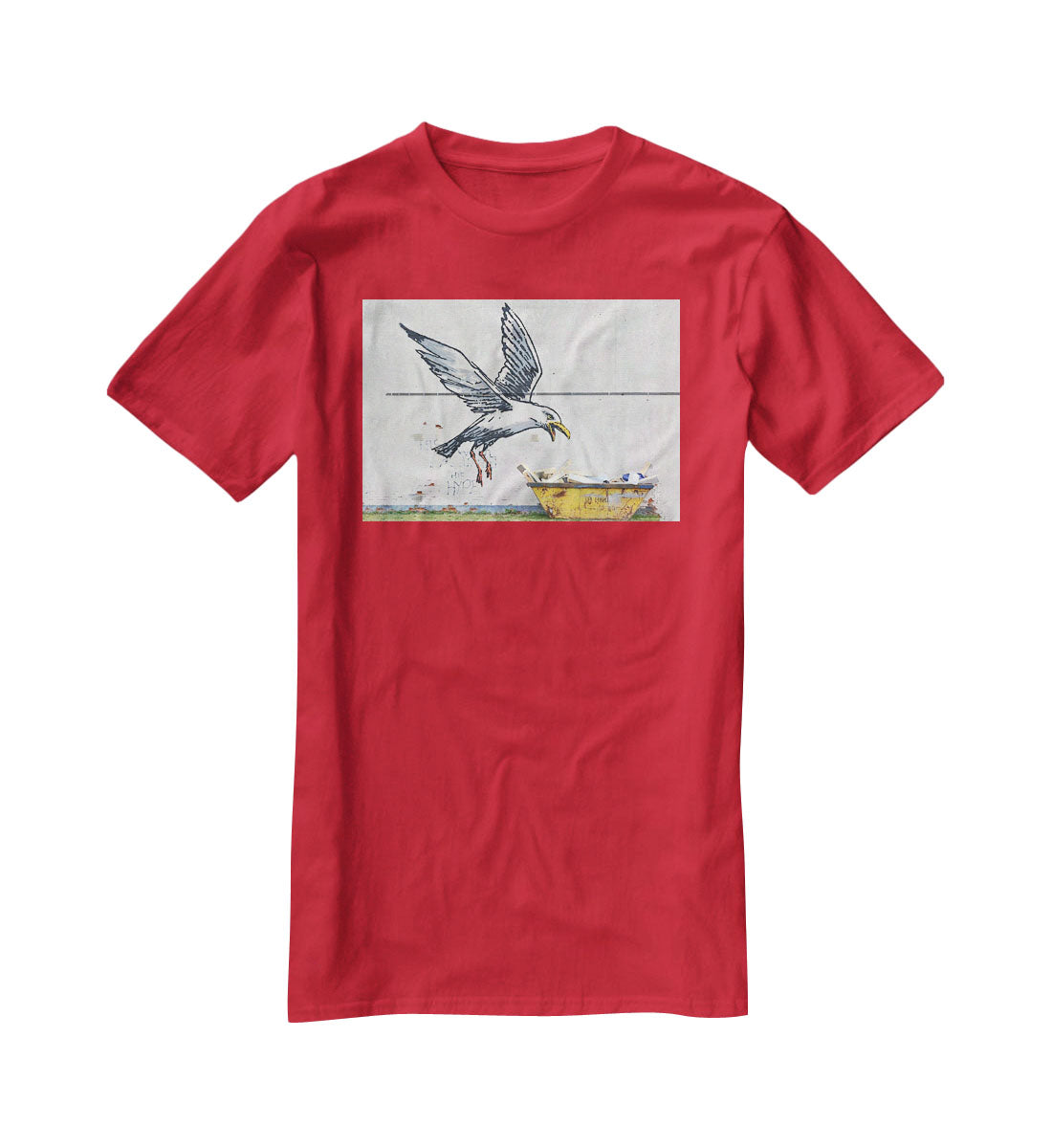 Banksy Swooping Seagull Lowestoft T-Shirt - Canvas Art Rocks - 4