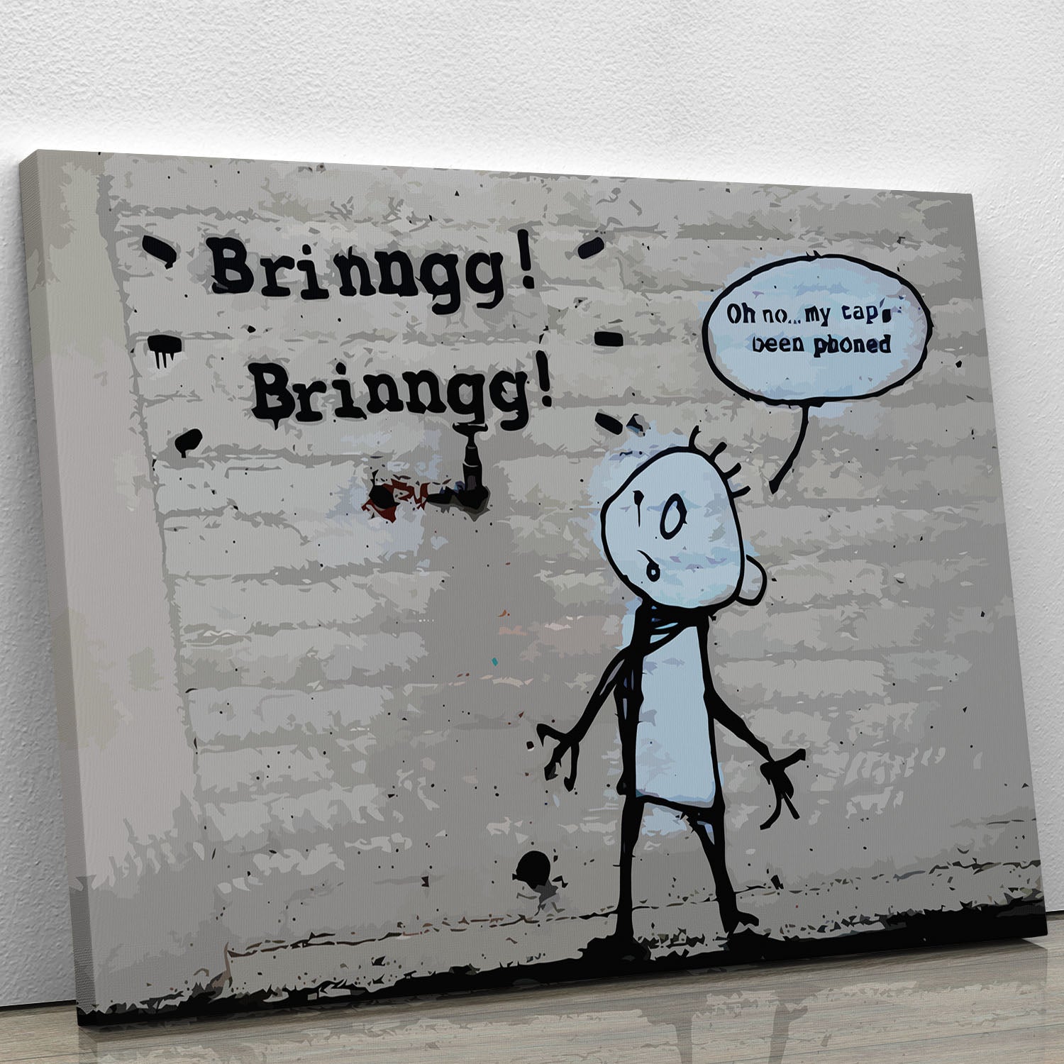 Banksy Tap Phoned Canvas Print or Poster - Canvas Art Rocks - 1