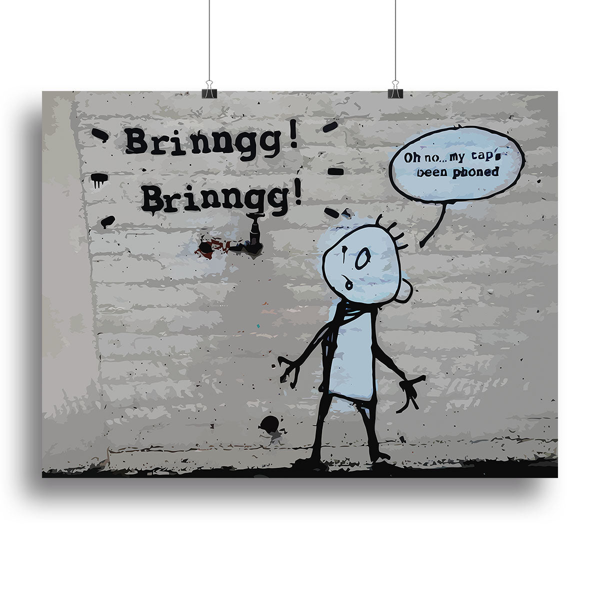 Banksy Tap Phoned Canvas Print or Poster - Canvas Art Rocks - 2
