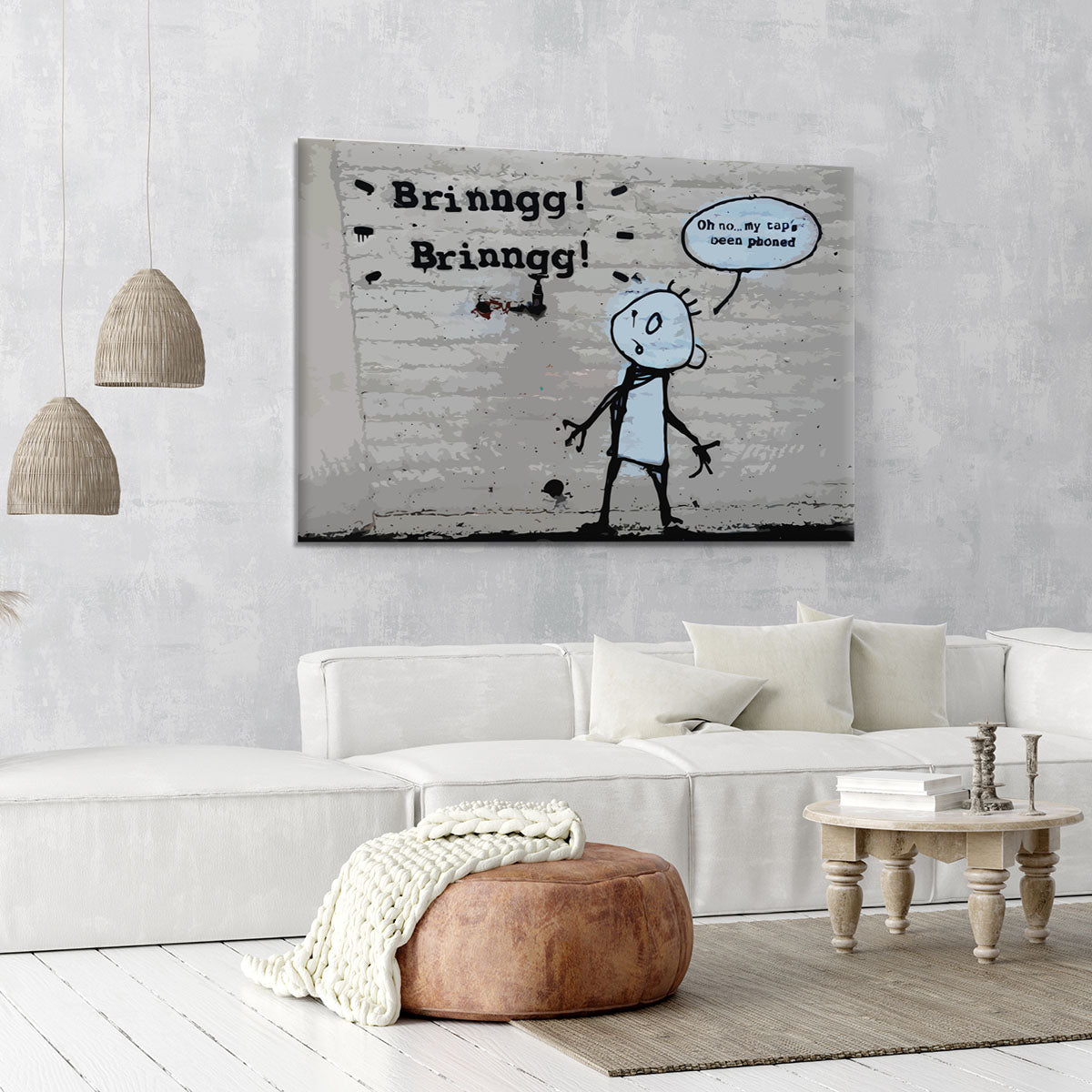 Banksy Tap Phoned Canvas Print or Poster - Canvas Art Rocks - 6