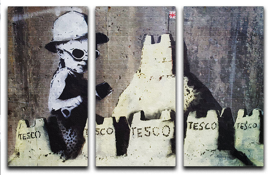Banksy Tesco Sandcastle 3 Split Panel Canvas Print - Canvas Art Rocks - 1