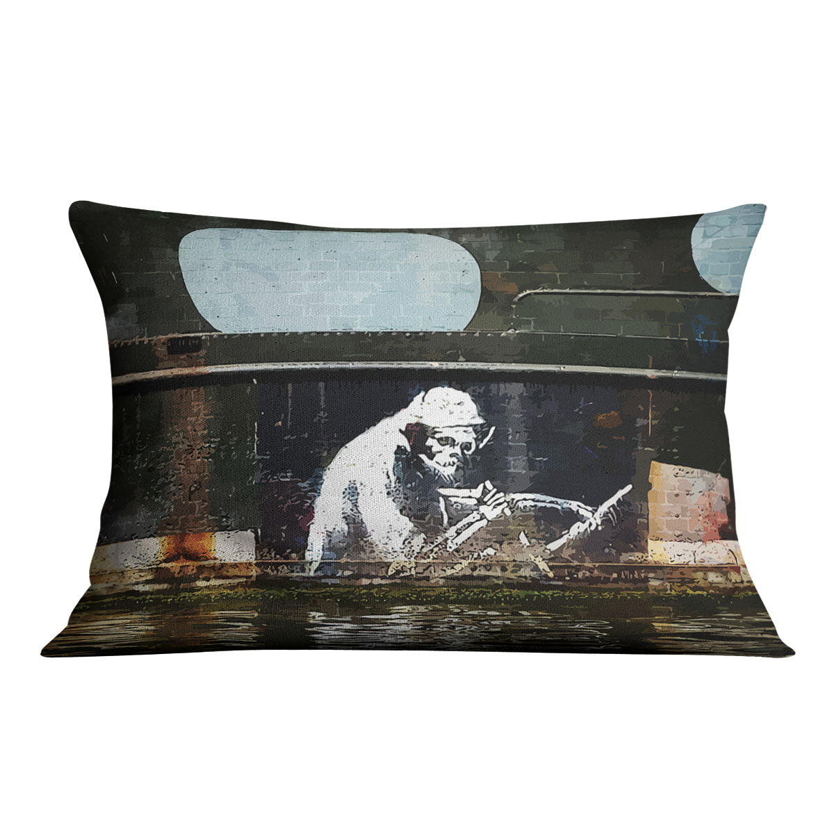 Banksy The Grim Reaper Bristol Cushion - Canvas Art Rocks - 4