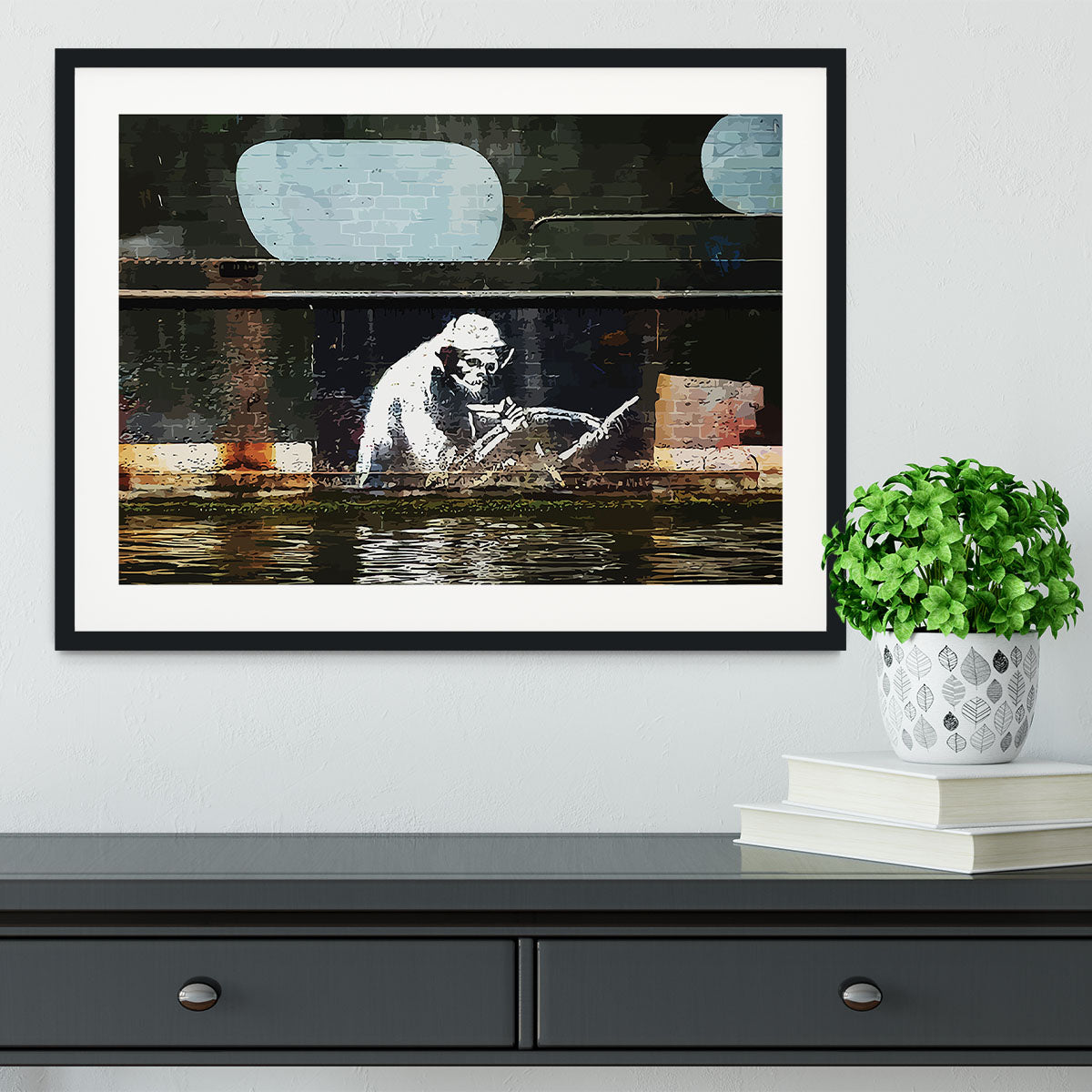 Banksy The Grim Reaper Bristol Framed Print - Canvas Art Rocks - 1