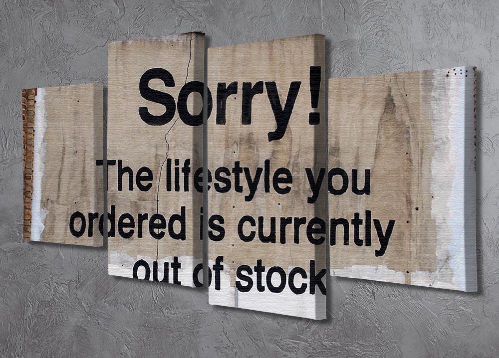 Banksy The Lifestyle You Ordered 4 Split Panel Canvas - Canvas Art Rocks - 2