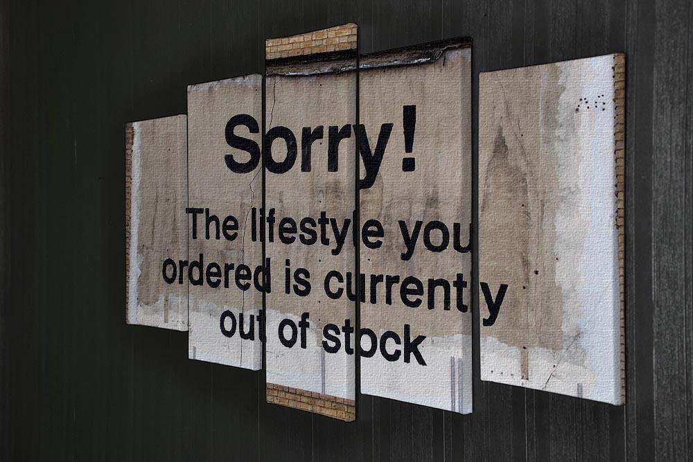 Banksy The Lifestyle You Ordered 5 Split Panel Canvas - Canvas Art Rocks - 2