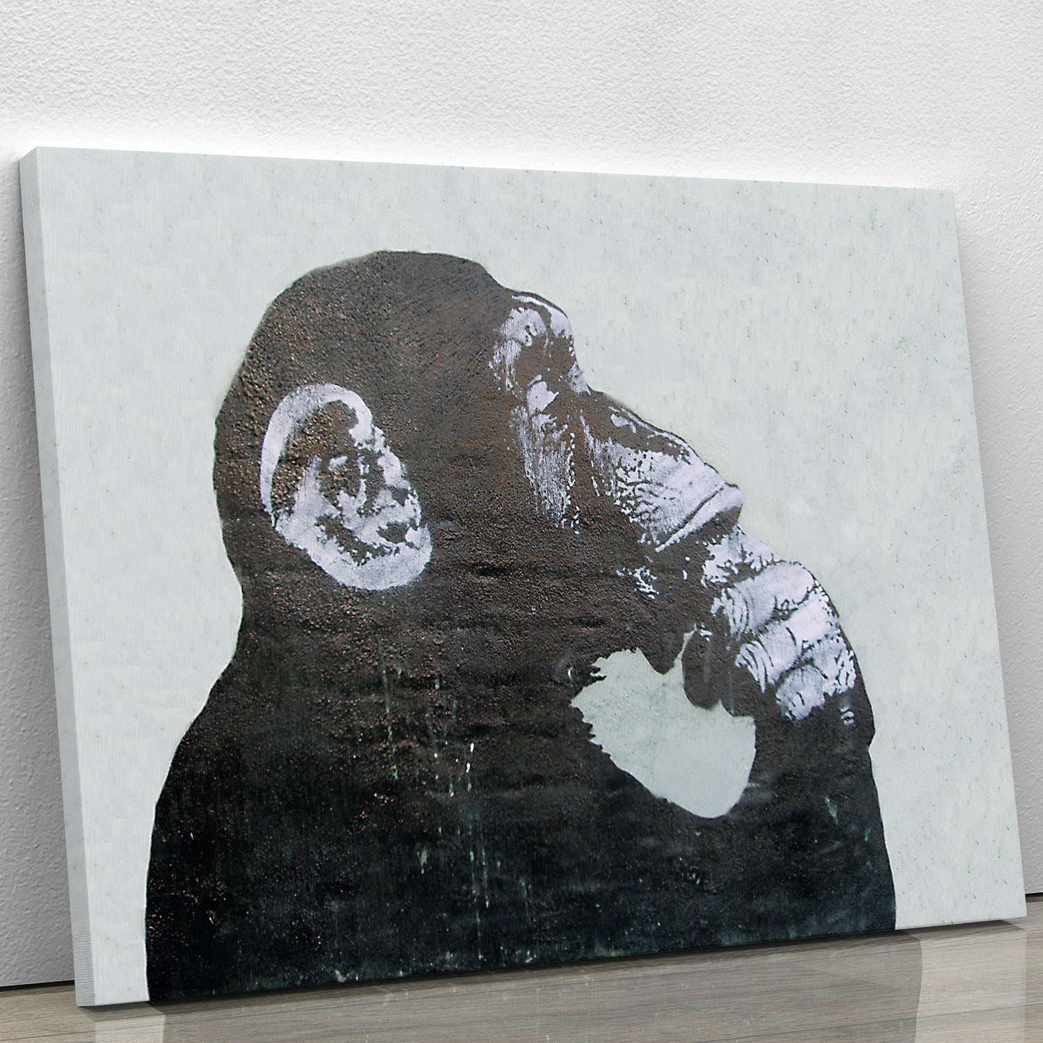 Banksy The Thinker Monkey Canvas Print or Poster - Canvas Art Rocks - 1