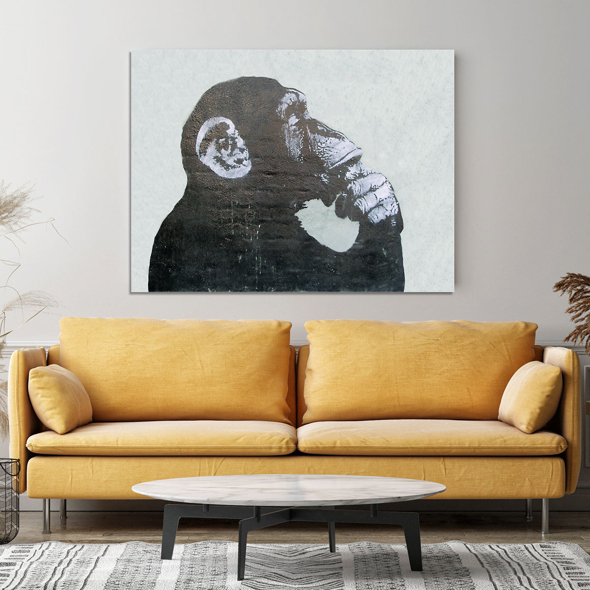 Banksy The Thinker Monkey Canvas Print or Poster - Canvas Art Rocks - 4