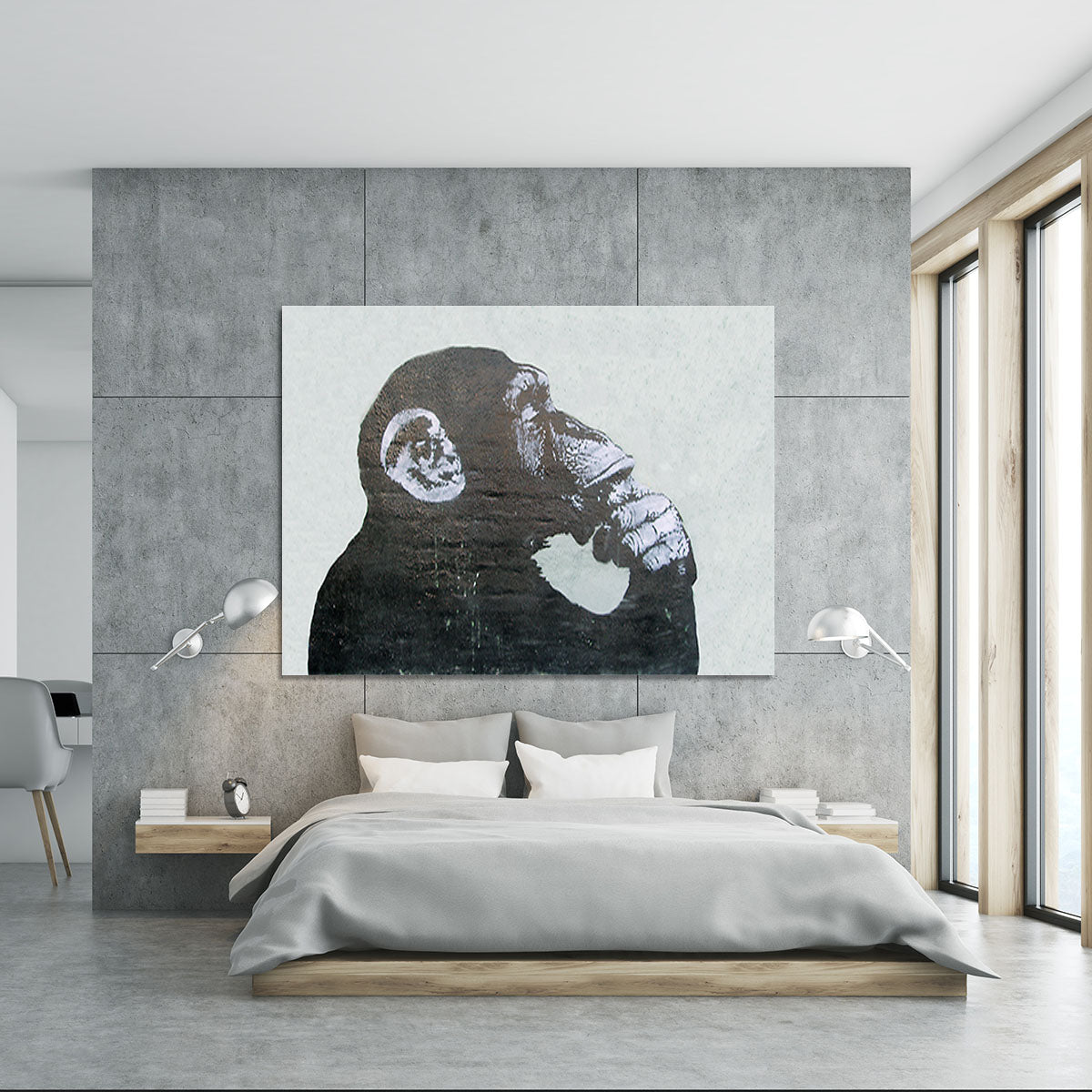 Banksy The Thinker Monkey Canvas Print or Poster - Canvas Art Rocks - 5