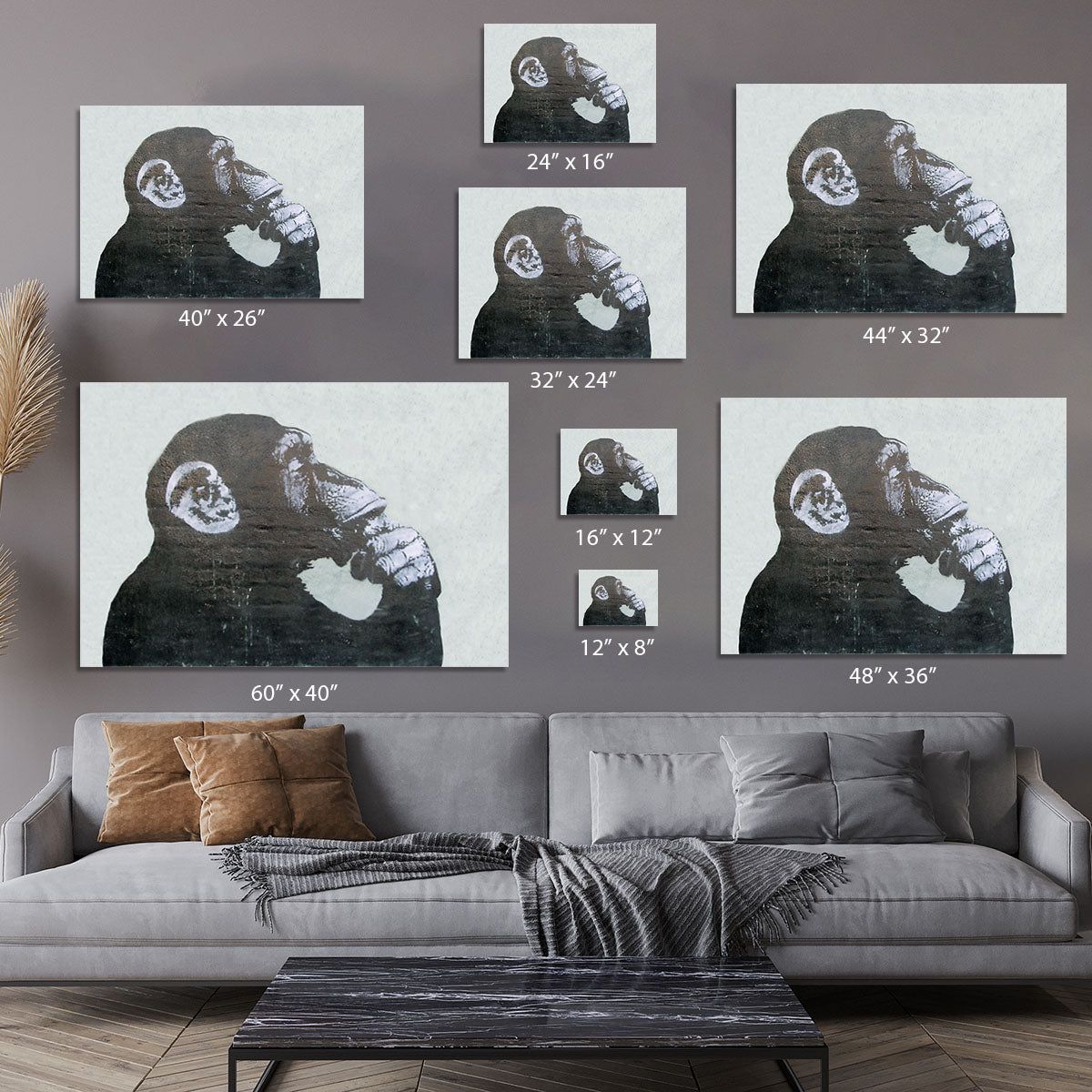 Banksy The Thinker Monkey Canvas Print or Poster - Canvas Art Rocks - 7