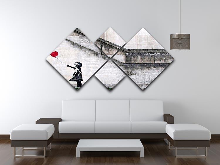 Banksy There is Always Hope 4 Square Multi Panel Canvas - Canvas Art Rocks - 3