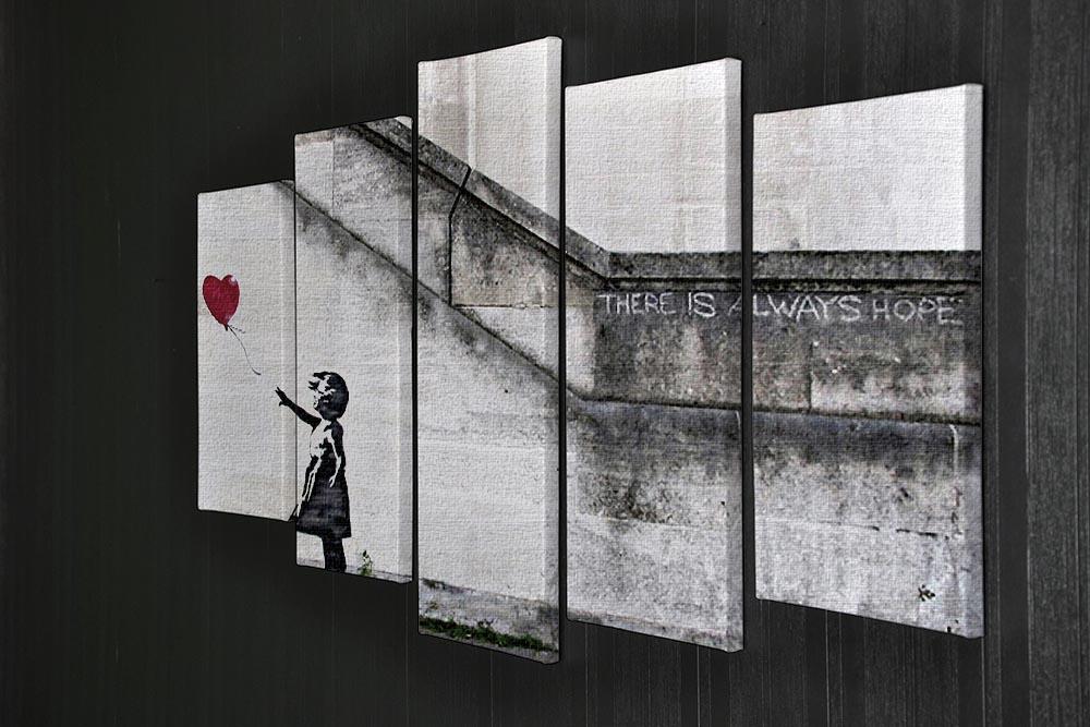 Banksy There is Always Hope 5 Split Panel Canvas - Canvas Art Rocks - 2