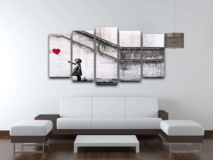 Banksy There is Always Hope 5 Split Panel Canvas - Canvas Art Rocks - 3