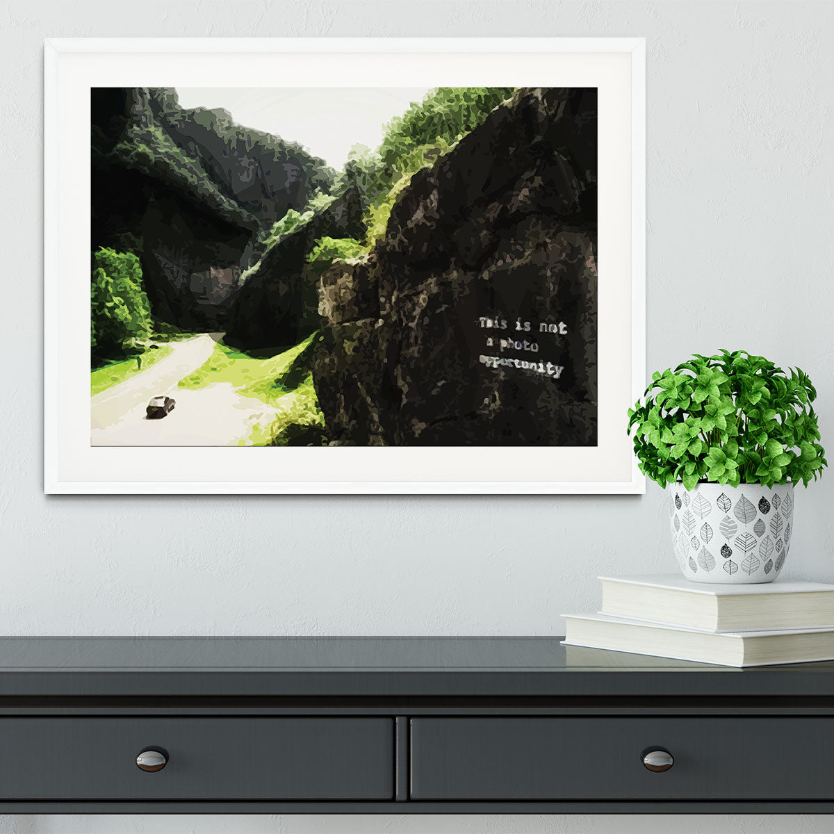 Banksy This is not a Photo Opportunity Cheddar Gorge Somerset Framed Print - Canvas Art Rocks - 5