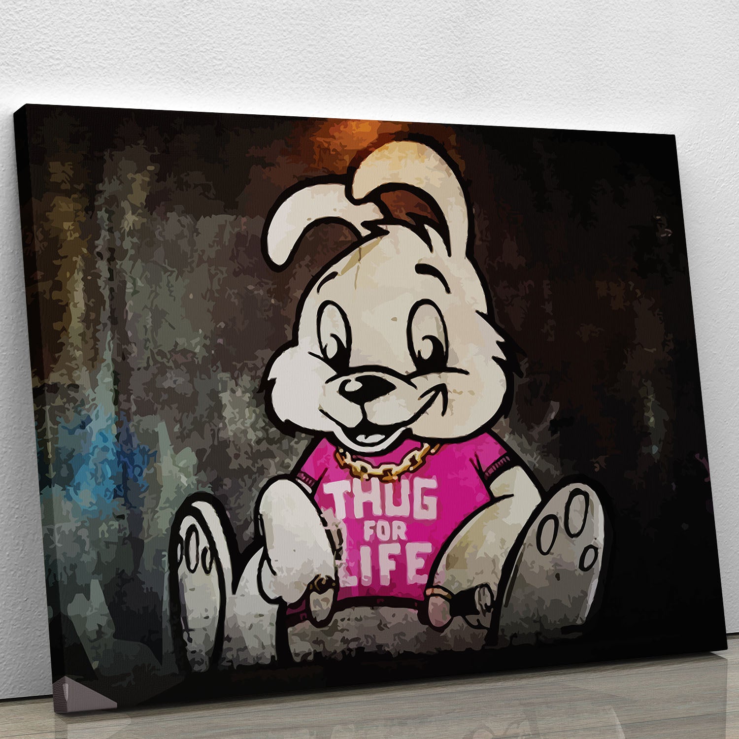 Banksy Thug For Life Bunny Canvas Print or Poster - Canvas Art Rocks - 1