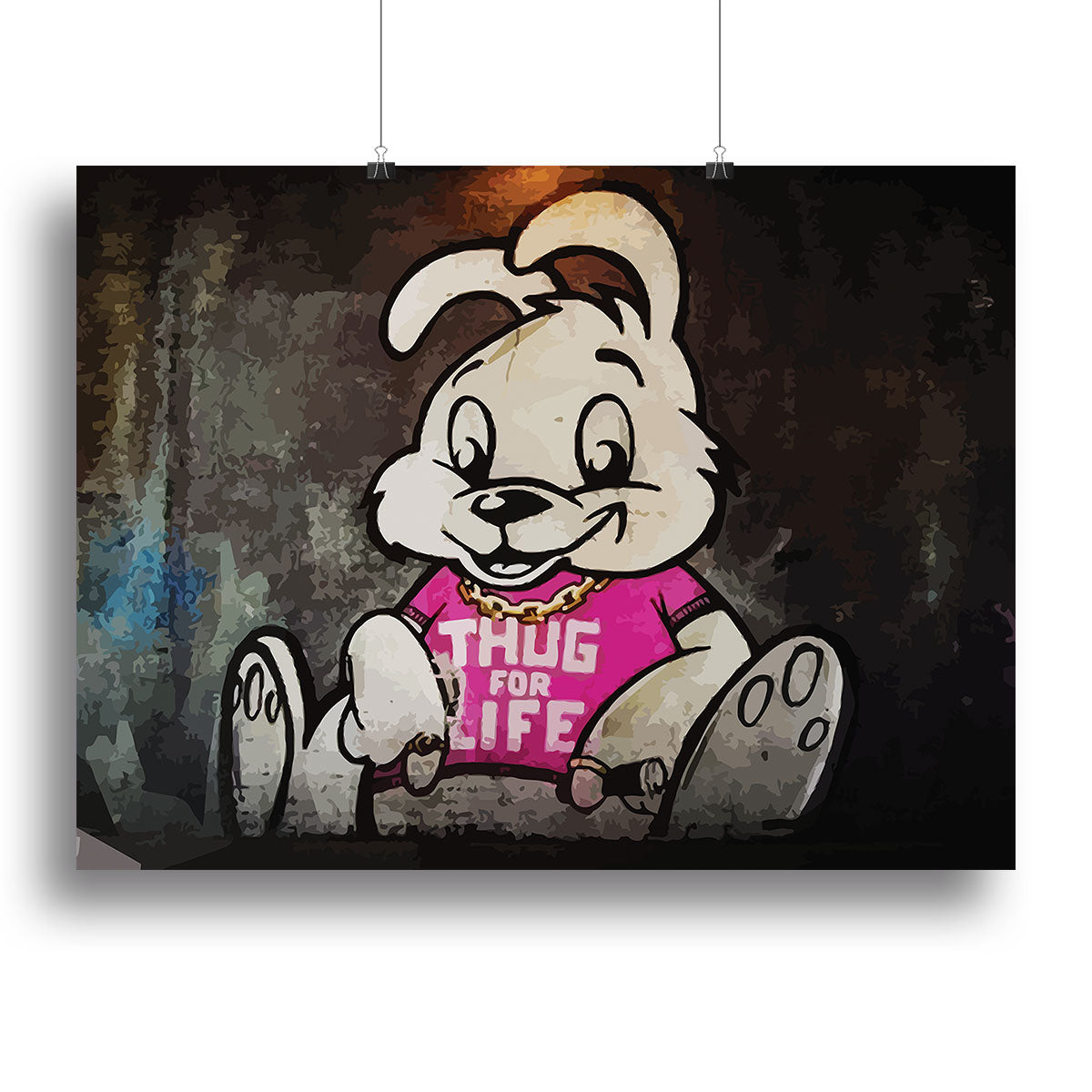 Banksy Thug For Life Bunny Canvas Print or Poster - Canvas Art Rocks - 2