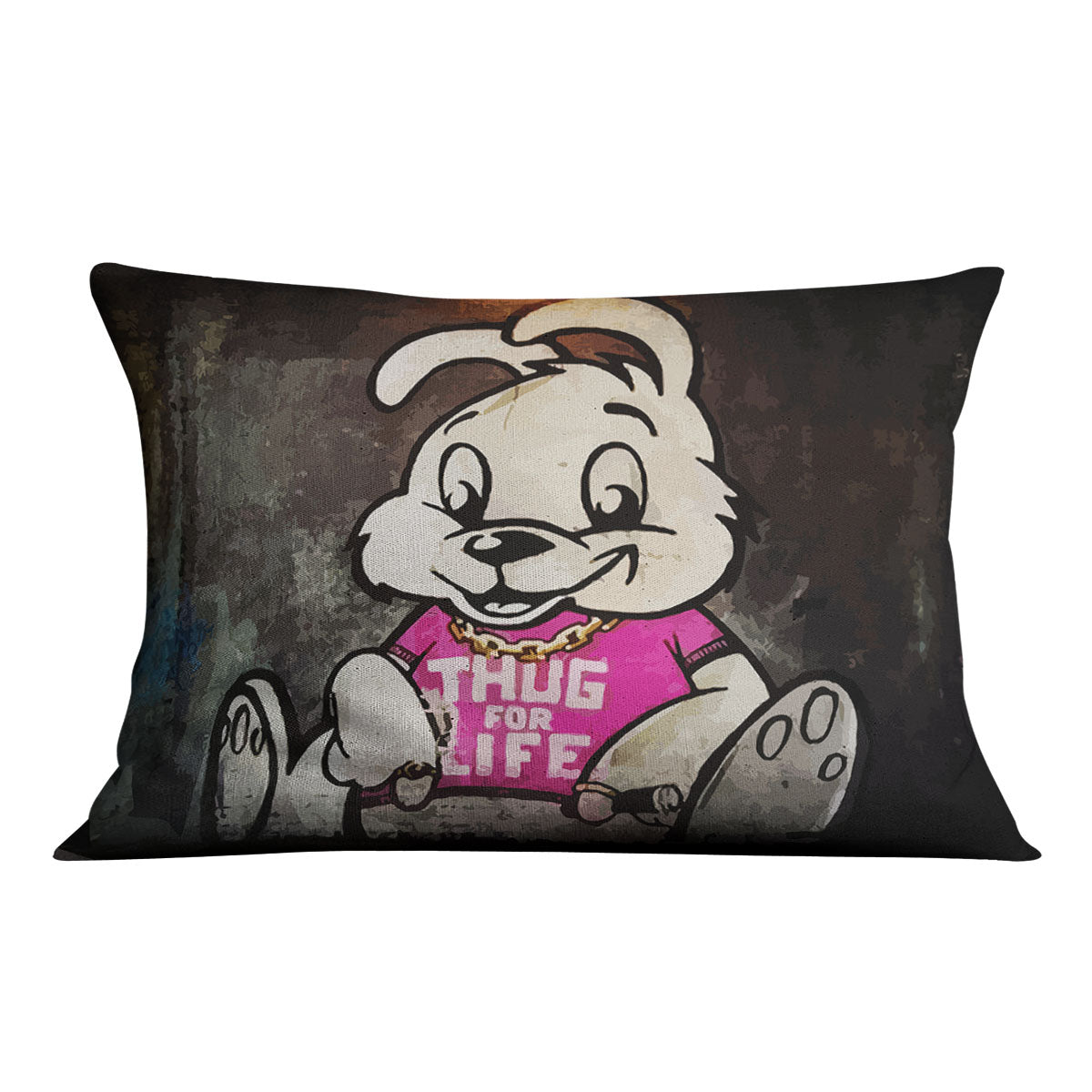 Banksy Thug For Life Bunny Cushion - Canvas Art Rocks - 4