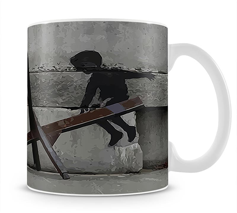 Banksy Ukraine Children Tank Trap See Saw Mug - Canvas Art Rocks - 1