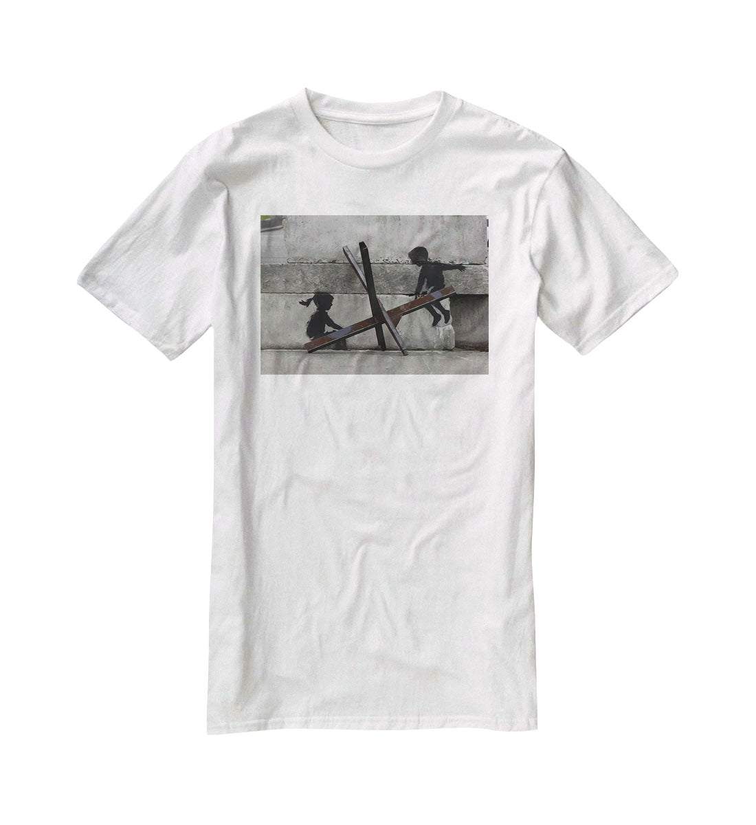 Banksy Ukraine Children Tank Trap See Saw T-Shirt - Canvas Art Rocks - 5