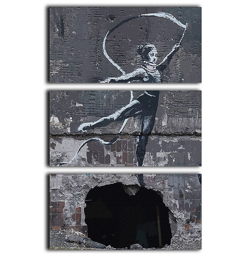 Banksy Ukraine Irpin Gymnast 3 Split Panel Canvas Print - Canvas Art Rocks - 1