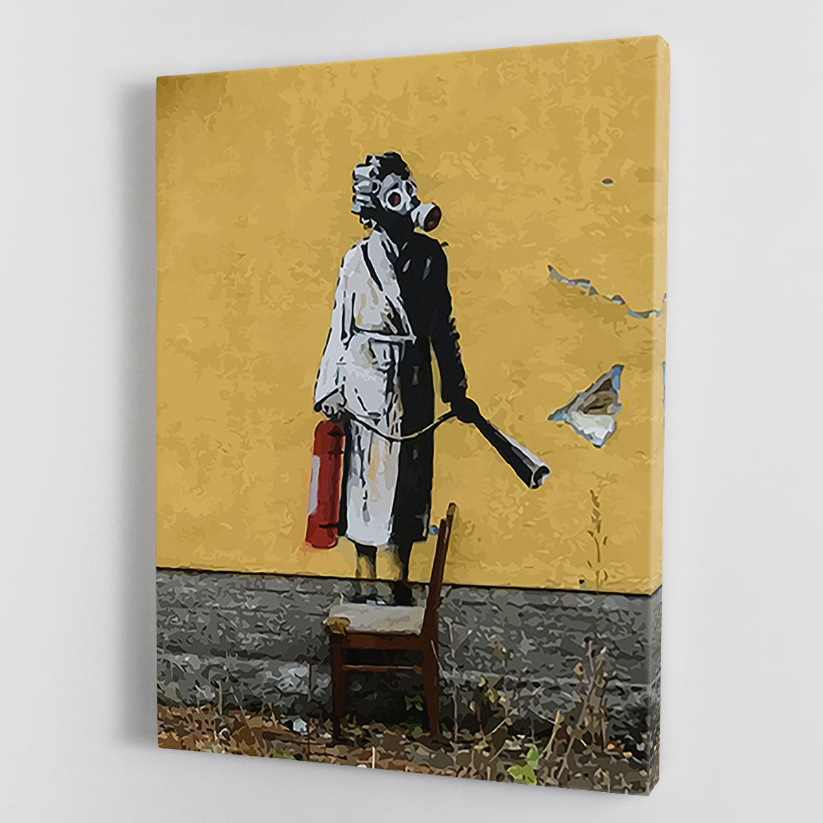 Banksy Ukraine Lady In Gas Mask Canvas Print or Poster - Canvas Art Rocks - 1