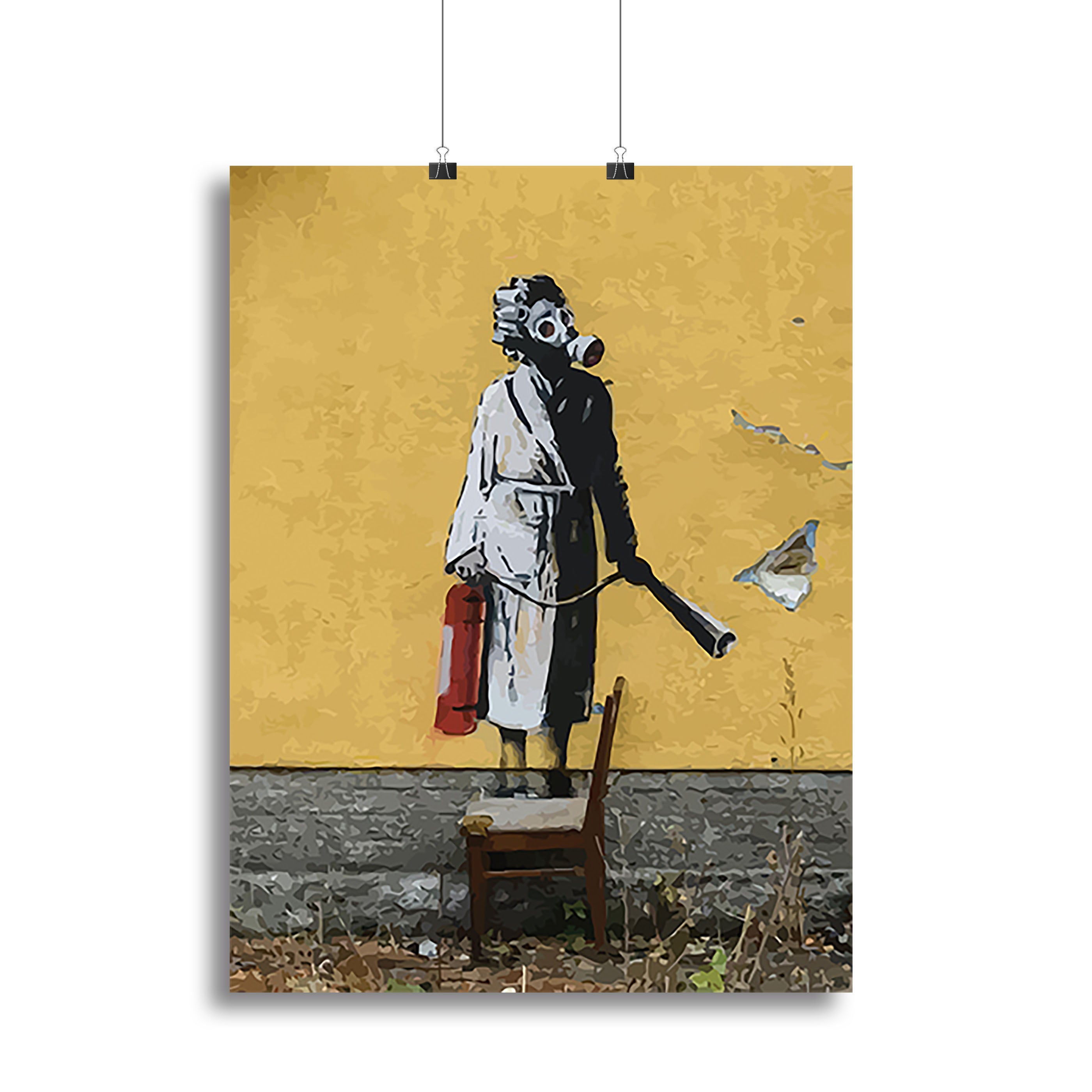 Banksy Ukraine Lady In Gas Mask Canvas Print or Poster - Canvas Art Rocks - 2