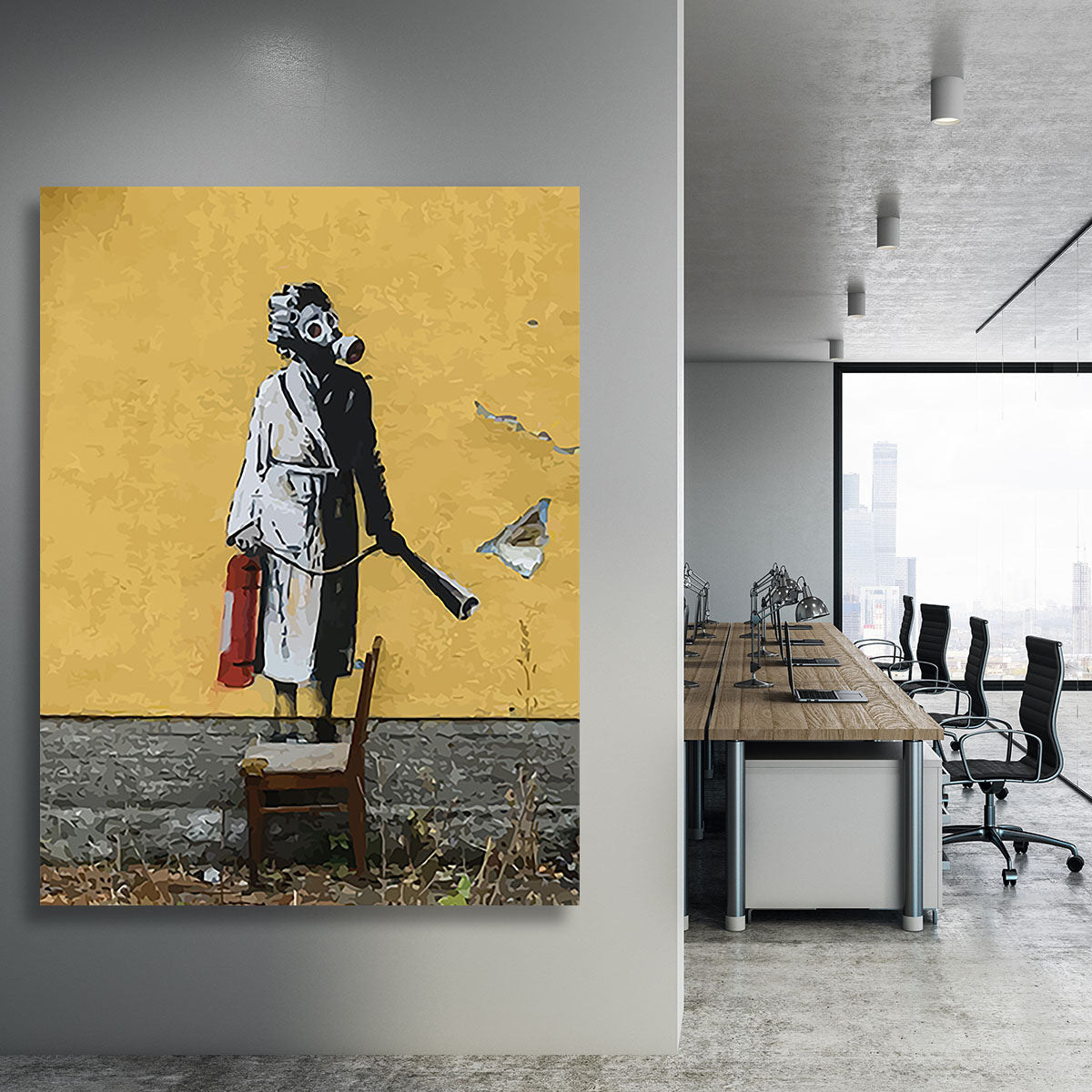 Banksy Ukraine Lady In Gas Mask Canvas Print or Poster - Canvas Art Rocks - 3