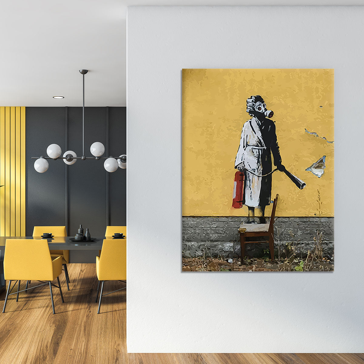 Banksy Ukraine Lady In Gas Mask Canvas Print or Poster - Canvas Art Rocks - 4